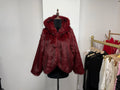 Women Fur Coat Women 2025 Plush Red Bomber Jacket Solid Crop Long Sleeve Jacket Warm Winter Coats Female Casual Coats