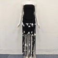 5 Colors Women Sleeveless Sexy Strap Long Tassles Bodycon Bandage Dress Celebrate Red Carpet Evening Fashion Party Outfit