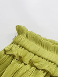 Solid Loose Spliced Folds Dress for Women Slash Neck Long Sleeve Luxury Irregular Dresses Female Summer Fashion New