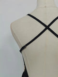 Hit Color Slimming Minimalist Dresses for Women V Neck Sleeveless High Waist Temperament Dress Female