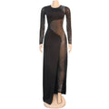 Sexy Rhinestone Jumpsuit Luxury for Women Long Sleeve Sheer Mesh Patchwork Skinny Night Birthday Party Club Romper Overalls