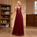 Sexy Prom Bridesmaid Dresses for Women Elegant Mesh Birthday Evening Party Dress Woman Maxi Sequin Summer Dress Vestidos