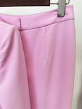 New Arrivals 2026 Designer Luxury Diamond Bead Suit Set Women's Hidden Button Blazer Pink Pencil Pants Suit 2pcs Outfit