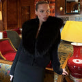 Elegant Faux Fur Coats Women's Warm Puffy Slim Long-Sleeve Collared Cardigan Winter Fashion High-Street Women Outwear