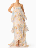 Solid Loose Spliced Printing Dresses for Women Square Collar Sleeveless French Romantic Dress Female Summer Fashion Style