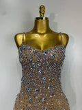 Women Sexy Sleeveless Rhinestone Sheer Mini Bodycon Dress Evening Party Luxury Birthday Bar Nightclub Stage Performance Clothing