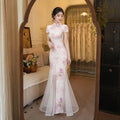 Olive Girl Pink Embroidered Qipao for Garden Wedding 2026 Fairycore Photoshoot Everyday Wear S-XXL XS-3XL Plus Size Embroidered Romantic Garden Party Editorial Not Costume Qipao Cheongsam Chinese Dress Chinese Heritage Fashion Women