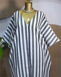 2026 Fall Holiday Half Batwing Sleeve Striped Print Loose Long Dress Street Women Party Vestidos Maxi Dresses Vestidos