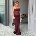 Spring Lace Long Dress Women's Solid Spaghetti Straps Backless See Through Long Dress Sexy High Waist Vintage Dresses