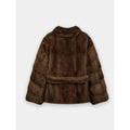 Multi Color Faux Fur Wide Lapel Belted Wrap Jacket Trendy Luxury Long Sleeve Soft Plush Winter Party Daily Office Outerwear 2026