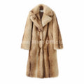 Runway Fashion Yellow Striped Maxi Long Faux Fur Coat Jacket Women Winter Brand Fluffy Fox Fur Overcoat Girls Outerwear