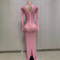 2026 Perspective Sparkling Diamond Crystal Evening Crystal Birthday Evening Dress Robe De Soiree Elegante Pour Femme Prom Dress