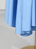 Solid Spliced Drawstring Folds Designer Maxi Dress for Women O Neck Puff Sleeve High Waist Elegant Party Dresses Female New