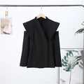 Chic Deconstructed Women's Blazer Full Sleeve Double-Breasted Waist-Closed Lady Jackets 2026 Autumn Female Street Coats New