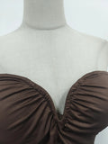 Solid Two Piece Set for Women Strapless Sleeveless Top High Waist Slimming Dress Female Fashion Style New