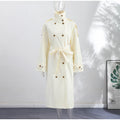 Detachable Triangle Shawl Long Puffer Coat Stand Collar Waist Tie Belt Button Solid Loose Women Coats 2026 Winter Commute Outfit