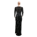 Long Sleeve Sheer Dresses Women Sexy Diamonds Autumn Winter Maxi Bodycon Bandage Birthday Evening Party Dress Vestidos