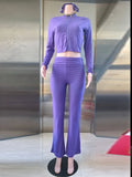 Casual Tracksuit Women 3-Piece Set Sporty Stretch Zip Crop Jacket+Leggings+Headband Fitness Stretch Street Outfits