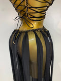 Women Sexy Hollow Out See Through Long Dress Two Piece Set Nightclub Stage Performance Costume Birthday Party Cocktail Dress