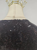 Solid Spliced Sequines Slimming Dresses for Women O Neck Long Sleeve Temperament Dress Female Fashion New