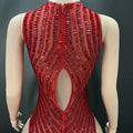 2026 Classic Red White Temperament Dress Birthday Party Light Luxury Model Catwalk Performance Dress Robe Femme Chic Et Élégante