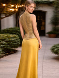 Women Tassel Top + Long Skirt Two Piece Sets Sexy Sleeveless Fringe Bandage Matching Set Evening Party Cocktail Outfit