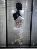 Shining Diamond Chain Women Sexy Strapless Bodycon Midi Dress Velvet Elegant Evening Party Cocktail Fashion Homecoming Outfit