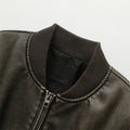 Women's Jacket New Vintage Imitation Leather Bomber Jacket Coat Top Women's Style