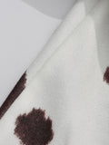 Cow Print Short Slimming Coat for Women Lapel Long Sleeve Patchwork Single Breasted Street Jacket Female Autumn New
