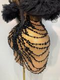 Women Sexy Strapless Backless Black Diamond Mini Dress Evening Party Birthday Costume Nightclub Singer Stage Performance Costume