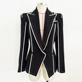 Women's Striped Blazer single button Long Sleeve Lapel Neck Coat 2026 Female OL Office Fashion Jackets Female Outerwear