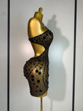 New Arrival Women Sexy Backless Hollow Out Diamond Evening Prom Gown Birthday Luxury Celebrate Stage Nightclub Outfit