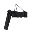 Solid Two Piece Set  for Women Halter Sleeveless Top High Waist Temperament Long Skirt Sets Female