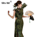 Olive Girl Red Embroidered Qipao for Garden Wedding 2026 Fairycore Photoshoot Everyday Wear S-XL XS-3XL Plus Size Hand Embroidered Romantic Garden Party Editorial Not Costume Qipao Cheongsam Chinese Dress Chinese Heritage Fashion Women