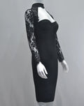 2026 Spring Autumn Women Bandage Dress Elegant White Sexy Long Sleeve Hollow Lace Bodycon Club Evening Party Vestidos