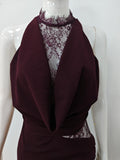 Elegant Red Brown Lace Patchwork Long Dress Women's Turtleneck Draped Collar Dresses Evening Party Wedding Guest Summer White