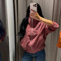 Vintage Waist Cinched Women's Suede Jacket Stand Collar Long Sleeve Single Breasted MilitaryJackets 2026 Autumn Lady Chic Coats