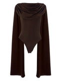 Tassel Swing Collar Bodysuit Women Chic Elegant Hipster Summer Fashion Sleeveless Wild Basic Midnight Stretch Tops