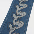 Fashion Women Jeans High Waist Heart Connectivity Contrast Color Hollow Out Straight Denim Pants 2024 New