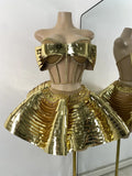 Women Sexy Shiny Diamonds Top Skirt Two Piece Sets Nightclub Party Stage Outfit Performance Danve Singer Costume Show Wear