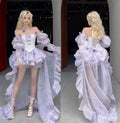 Princess Style Lolita Trailing Dress for Women Spring Summer New Sexy Girl Tube Top Birthday Party Dress Elegant Fluffy Dresses