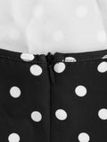 Fashion Polka Dot Dress Vintage High Waist Sleeveless Backless Neck Lace-up Dress Sexy Party Luxury Women Dresses Y2k