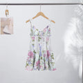 Feminine Floral Print Lace Trim Cami Mini Dress Sweetheart Neckline Ruffle Hem 2026 Summer Holiday Women Casual Sweet Vestido