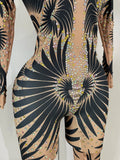 Costume Sparkly Diamond Women Sexy Mesh Jumpsuit Nightclub Bar Party Show Gogo Dancer Clothing Drag Queen Outfit