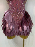 Sparkly Rhinestone Sequins Sexy Strapless Mesh See Through Mini Dress Women Eveing Party Birthday Nightclub Singer Stage Costume