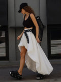 Irregular Flower Buds Skirt Women Spring Summer Street Fashion Pure Cotton Midi Skirt Without Belt Female Commuting Skirt