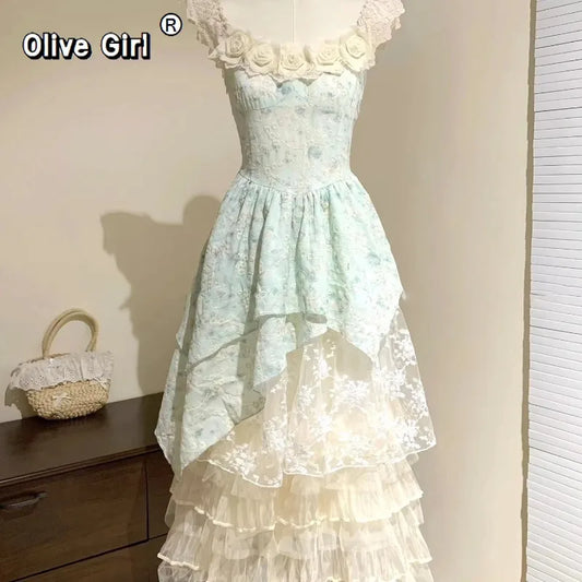 Olive Girl Flowing Sleeve Lolita Dress for Ren Faire 2026 Garden Wedding Fairycore Photoshoot Everyday Wear S-L XS-3XL Plus Size Flowing Sleeve Romantic Cottagecore Garden Party Editorial Not Costume Lolita Dress Chinese Heritage Fashion Women