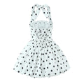 Spliced Lace Up Prom Dresses for Women Halter Sleeveless High Waist Dot Printing Sexy Fashionable Puff Dress Female