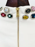 2026 New Sparkling Luxury Colored Diamonds Stand Collar Design Mini Dress Women'S Long Sleeved Fashion Elegant Vestidos