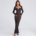 Sexy Fishtail Dresses Suit for Women Sweetheart Neck Tunic Lace Dress with Shawl Long Sleeve Cardigan Outfit Female
